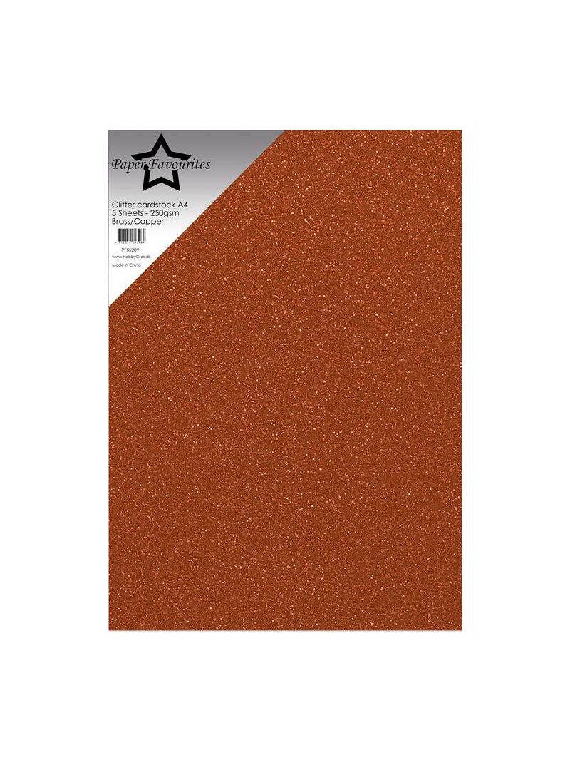 584209 Paper Favourites Glitter Cardstock "Brass/Copper" PFSS209