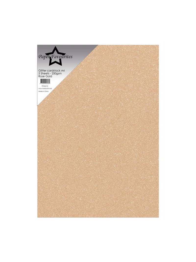584210 Paper Favourites Glitter Cardstock "Rose Gold" PFSS210