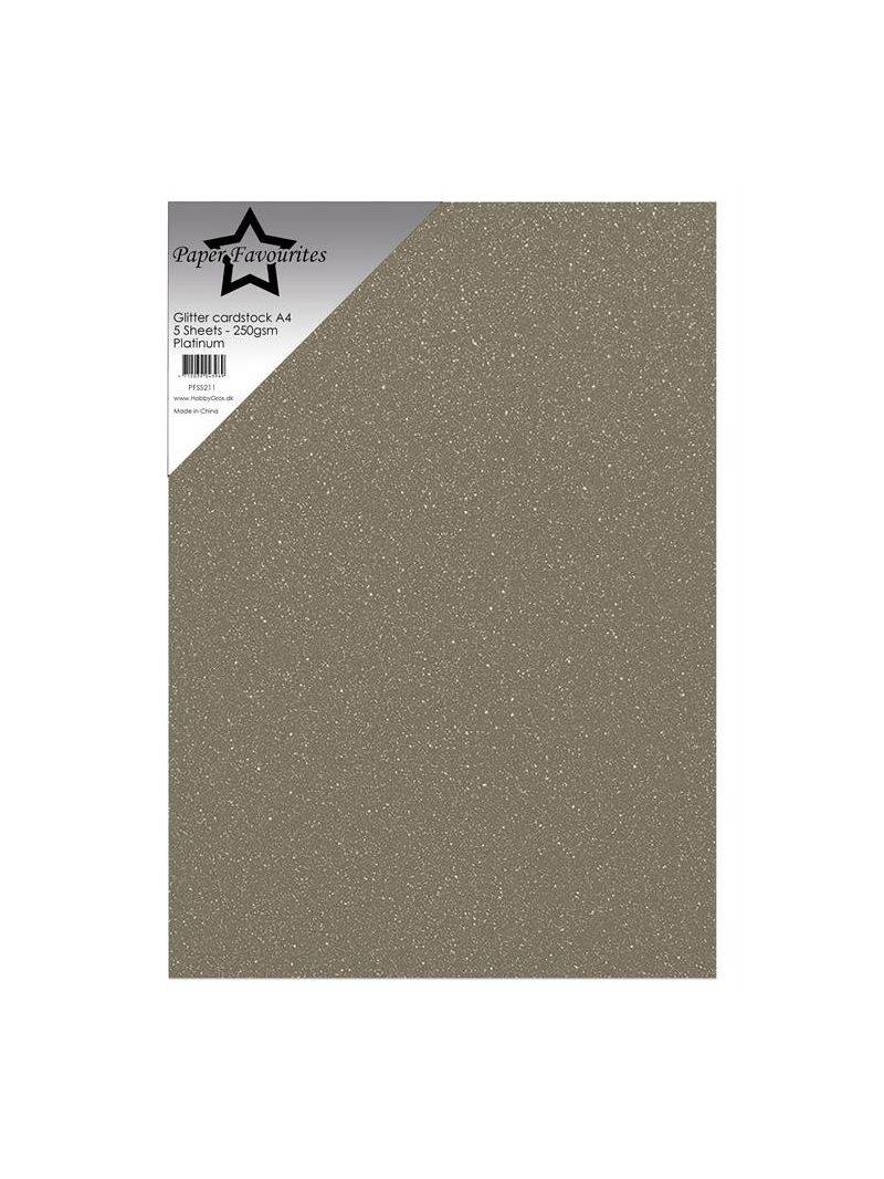 584211 Paper Favourites Glitter Cardstock "Platinum" PFSS211